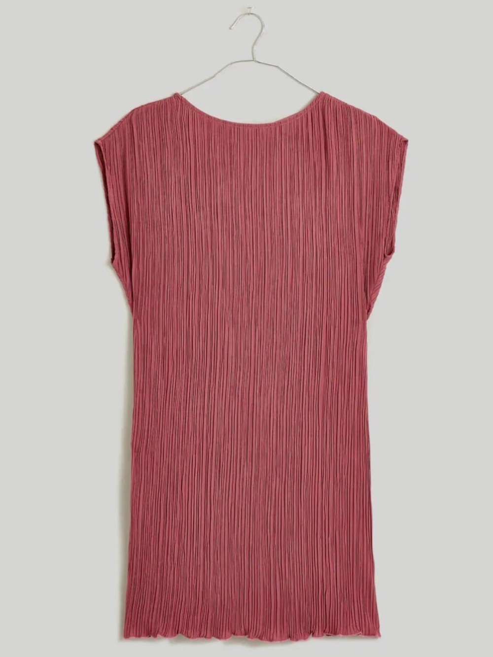 Madewell Plissé Pleated Mini Tee Dress, Pressed Grape Size 2 NM519 Fall Fashion